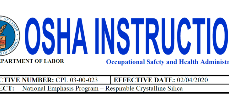 Important: OSHA National Emphasis Program – Respirable Crystalline Silica